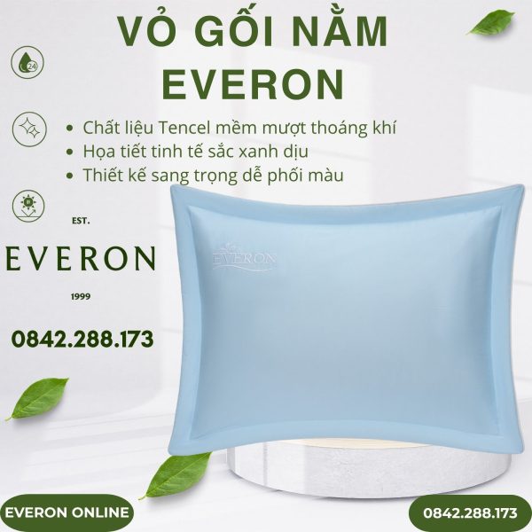 Vỏ gối nằm Everon EST25034 Làn Nước Xanh Tencel