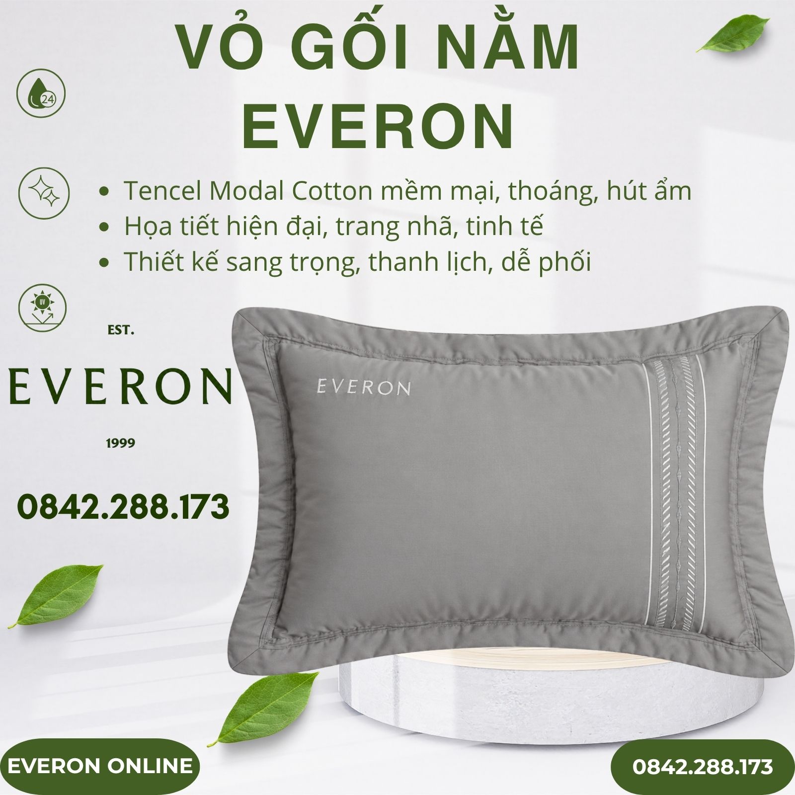 Vỏ gối nằm Everon ESTMC27012 Pinnate Vỏ gối nằm Everon ESTMC27012 Pinnate
