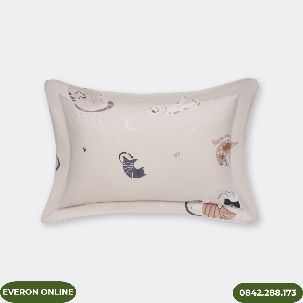 Vỏ gối nằm Everon Mèo Vui Vẻ CPM25202 Modal Cotton cho bé