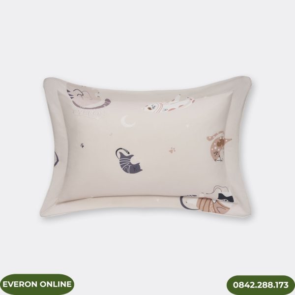 Vỏ gối nằm Everon Mèo Vui Vẻ CPM25202 Modal Cotton cho bé
