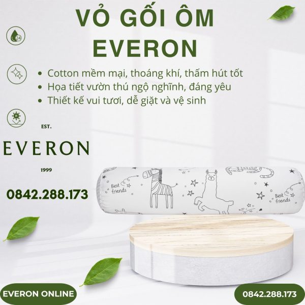 Vỏ gối ôm Everon CPC25204 Vườn thú tinh nghịch
