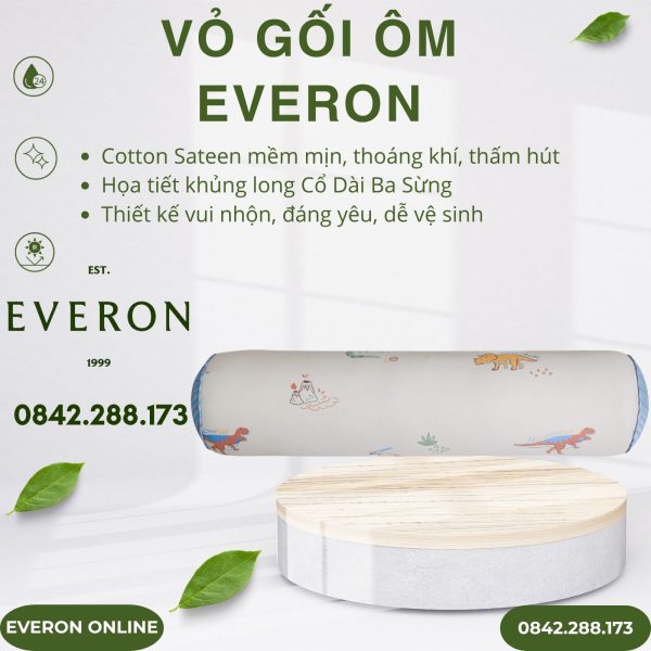 Vỏ gối ôm Everon CPC26204 Cổ Dài Ba Sừng
