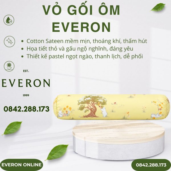 Vỏ gối ôm Everon CPC27203 Rabbit & Bear