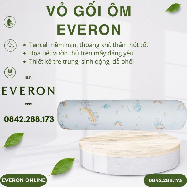 Vỏ gối ôm Everon CPT26201 Vườn thú trên mây