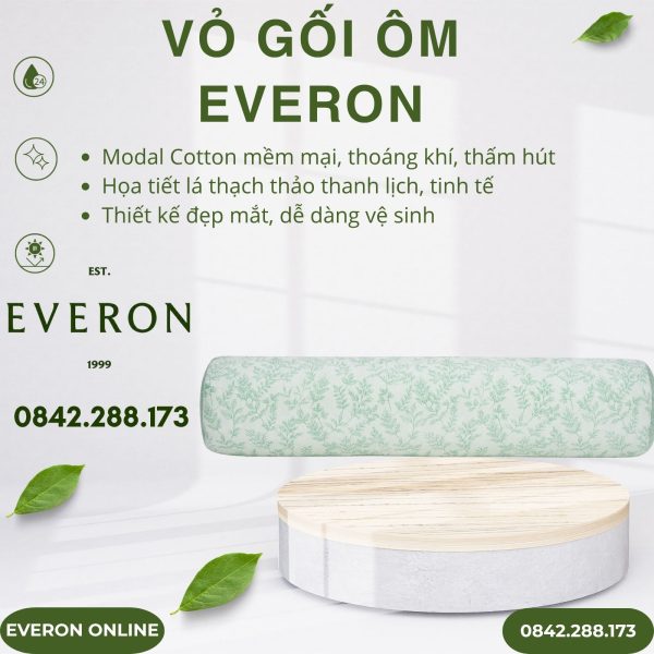 Vỏ gối ôm Everon EPM25031 Lá thạch thảo