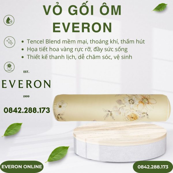Vỏ gối ôm Everon EPTC26018 Muôn hoa vàng