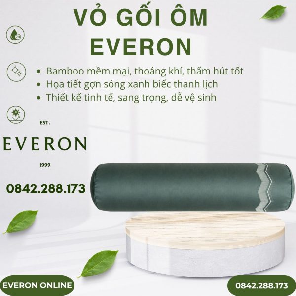Vỏ gối ôm Everon ESB26010 Gợn sóng biếc