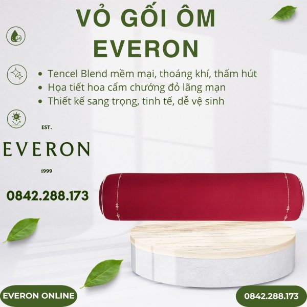 Vỏ gối ôm Everon ESTC26007 Cẩm chướng đỏ