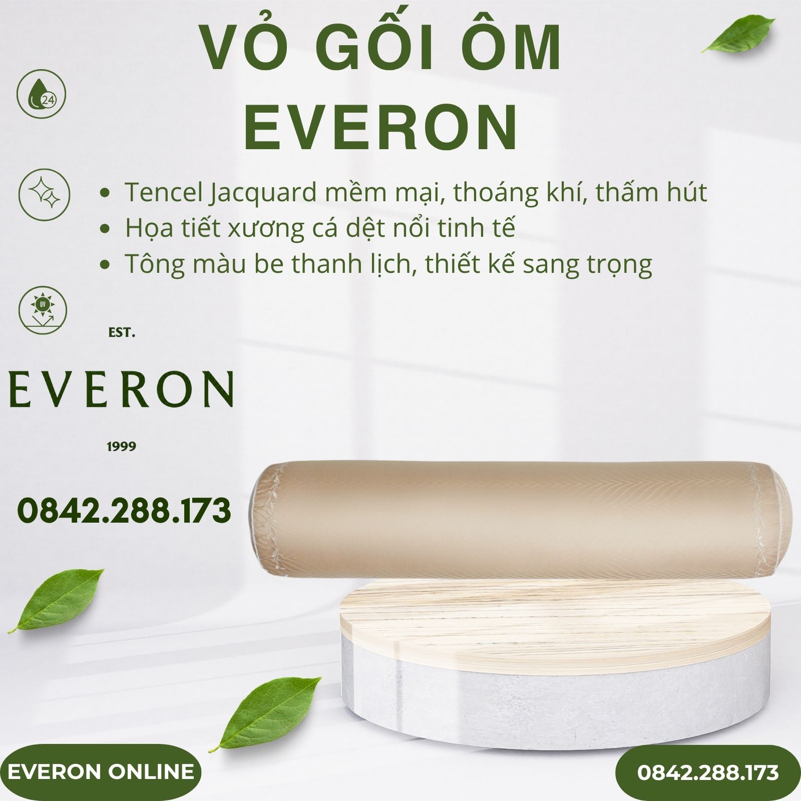 Vỏ gối ôm Everon ESTJ26008 Herringbone Vỏ gối ôm Everon ESTJ26008 Herringbone