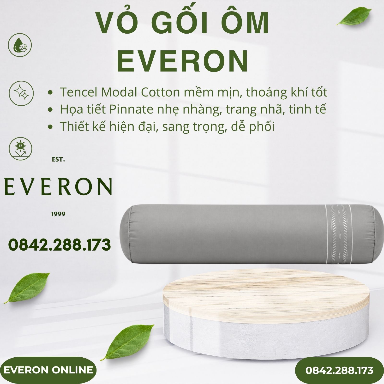 Vỏ gối ôm Everon ESTMC27012 Pinnate Vỏ gối ôm Everon ESTMC27012 Pinnate