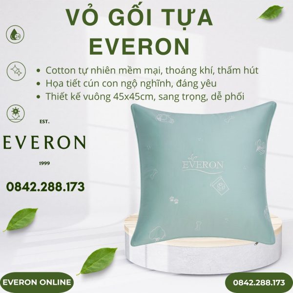 Vỏ gối tựa Everon CPC25201 Cún Thân Thiện