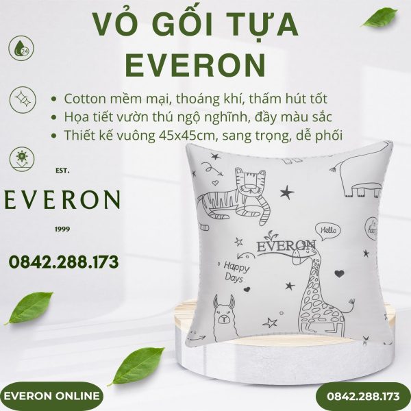 Vỏ gối tựa Everon CPC25204 Vườn Thú Tinh Nghịch