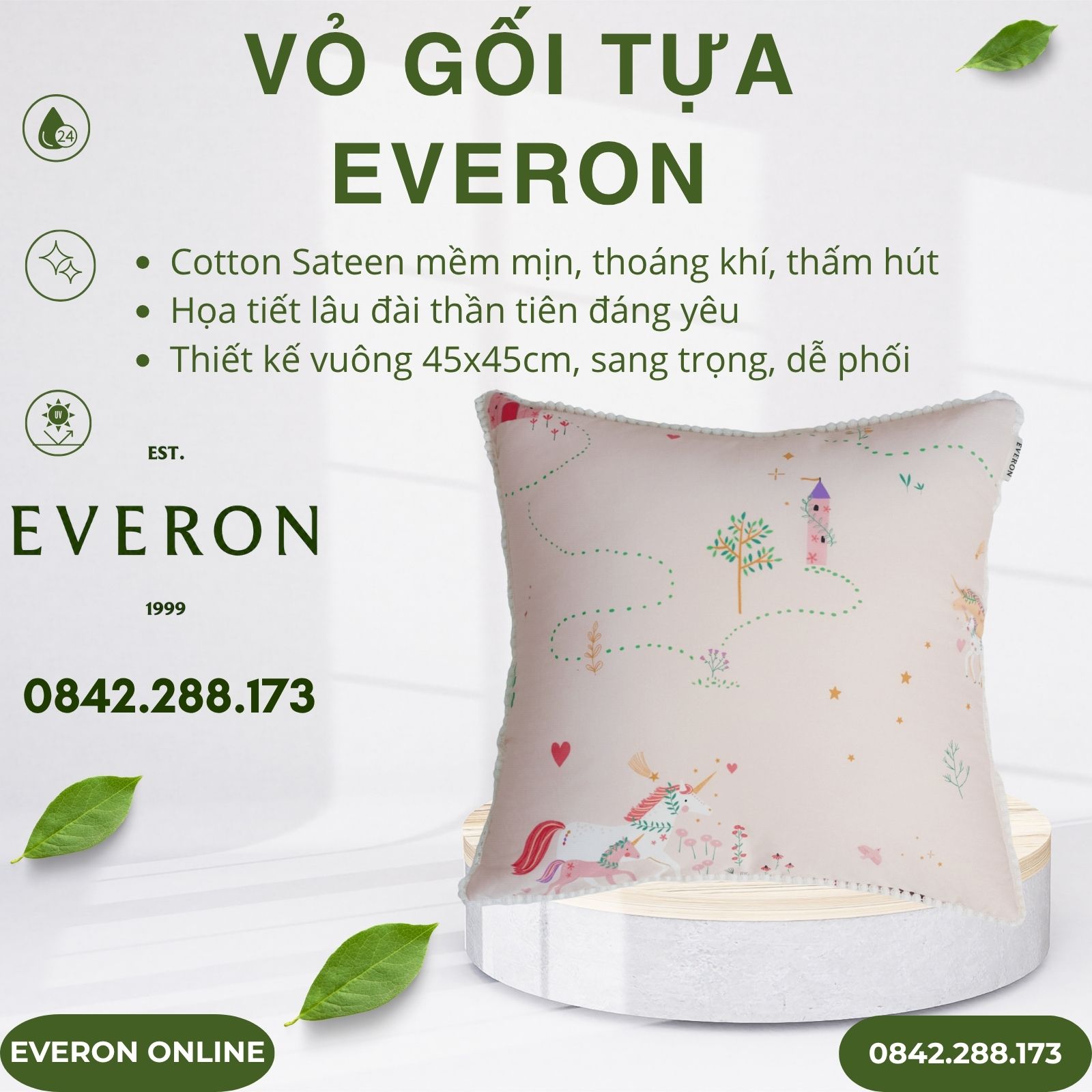 Vỏ gối tựa Everon CPC26203 Xứ Sở Thần Tiên Vỏ gối tựa Everon CPC26203 Xứ Sở Thần Tiên