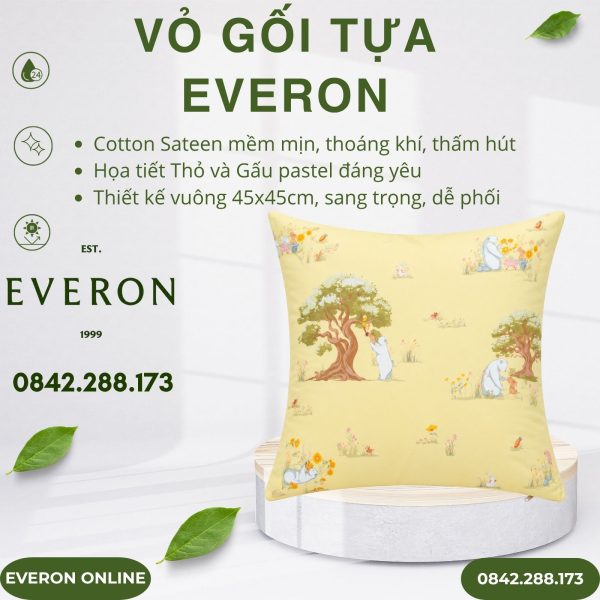 Vỏ gối tựa Everon CPC27203 Rabbit & Bear