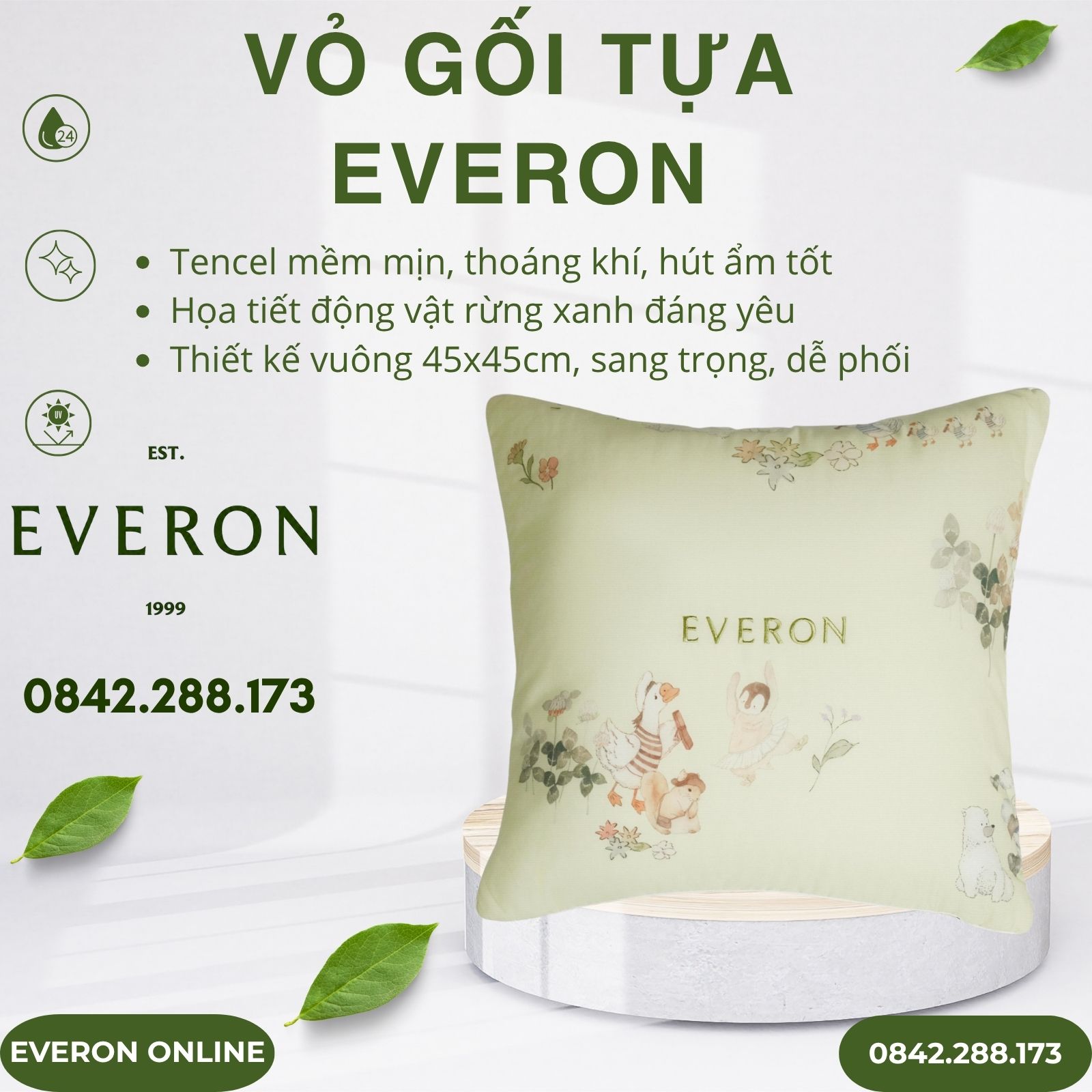 Vỏ gối tựa Everon CPT26202 Khu Rừng Cổ Tích Vỏ gối tựa Everon CPT26202 Khu Rừng Cổ Tích