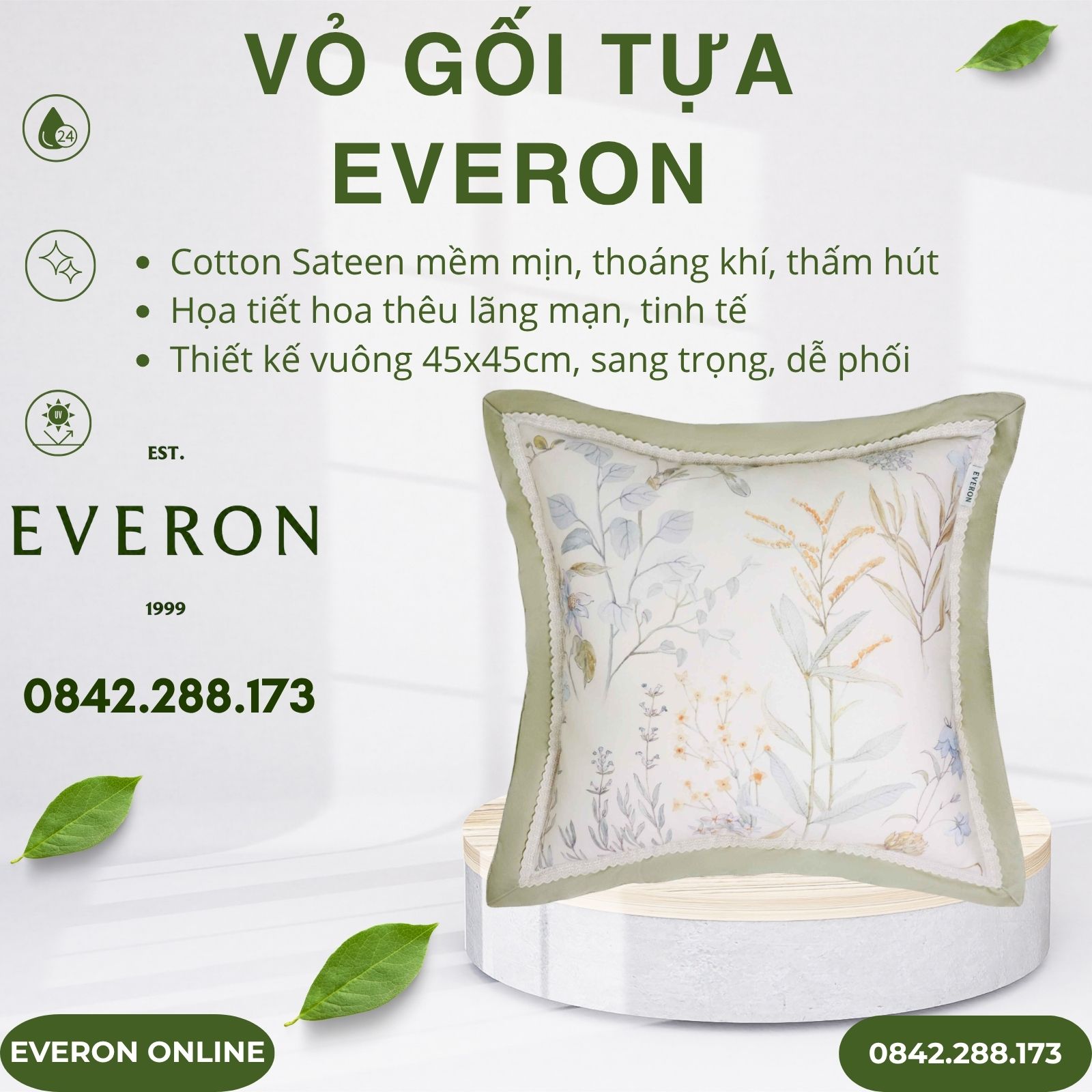 Vỏ gối tựa Everon EPC26014 Sách Hoa Vỏ gối tựa Everon EPC26014 Sách Hoa