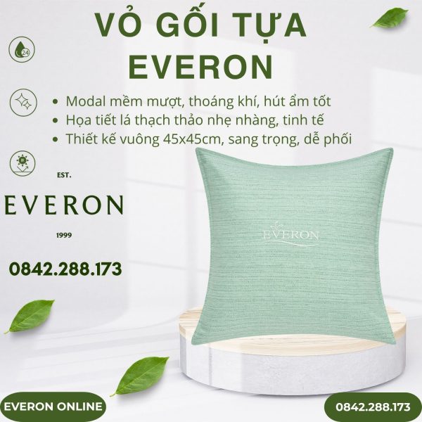 Vỏ gối tựa Everon EPM25031 Lá Thạch Thảo