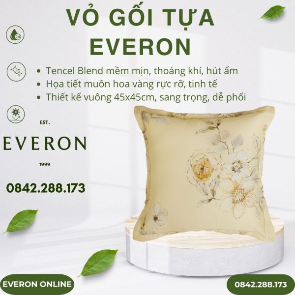 Vỏ gối tựa Everon EPTC26018 Muôn Hoa Vàng