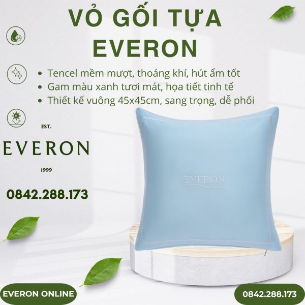 Vỏ gối tựa Everon EST25034 Làn Nước Xanh