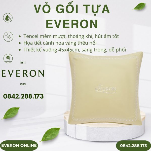 Vỏ gối tựa Everon EST25040 Cánh Hoa Vàng