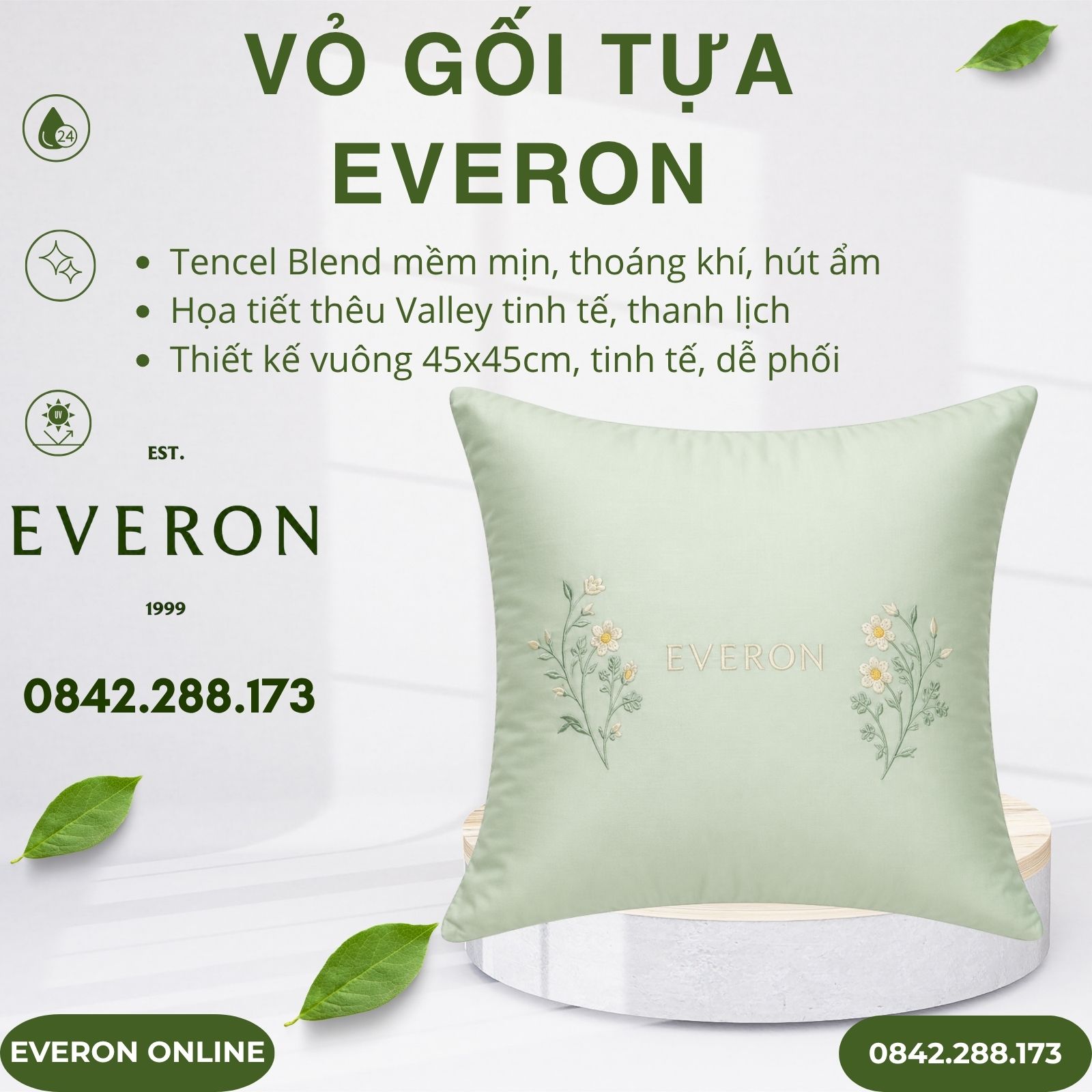 Vỏ gối tựa Everon ESTC27004 Valley 45x45cm Vỏ gối tựa Everon ESTC27004 Valley 45x45cm
