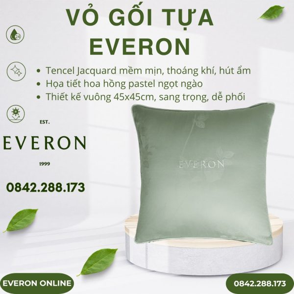 Vỏ gối tựa Everon ESTJ26009 Hồng Tỉ Muội