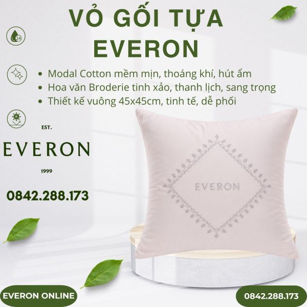 Vỏ gối tựa Everon ESTMC27003 Broderie 45x45cm